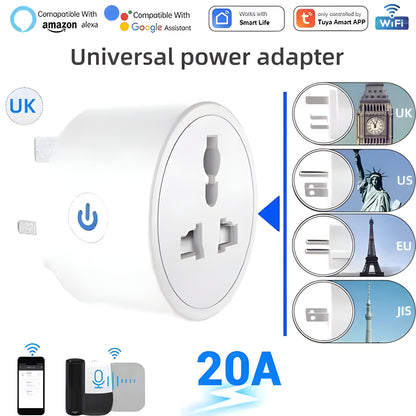 20A WiFi Smart Socket – Tuya App, Alexa/Google